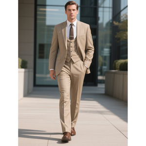 Luxury Tailored Suit for <b>Men</b> 3PCS Functional Pockets Formal & Business Wear High Quality Fashion <b>Men's</b> Suits - Product Image 2