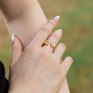 Dylam 925 <b>Sterling</b> <b>Silver</b> 5A Zirconia Women Alphabet Capital Letter G Initial Stackable <b>Adjustable</b> Heart <b>Rings</b> Jewelry Gifts - Product Image 3