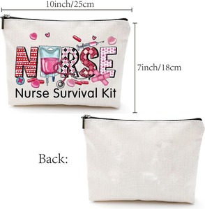 กระเป๋าผ้าใบใส่เครื่องสำอางพร้อมพิมพ์ลายของขวัญสำหรับพยาบาลเดินทางกระเป๋าจัดระเบียบเครื่องสำอางอเนกประสงค์ - Product Image 3