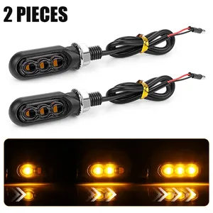 Luces Intermitentes LED <span class=keywords><strong>Mini</strong></span> para Motocicleta, Color Ámbar, Flujo Dinámico, para <span class=keywords><strong>Kawasaki</strong></span>, Yamaha, Cafe Racer - Product Image 2