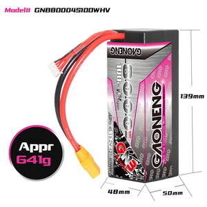 Batería LiPo RC de Alto Voltaje GNB GAONENG 4S 8000MAH HV 15.2V 100C 200C XT90 con Cable y Carcasa Rígida para Auto, <span class=keywords><strong>2023</strong></span> - Product Image 3