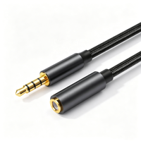 TRRS 3,5mm Vergoldetes Aux-Audiokabel Verlängerungskabel Stecker auf Buchse Stereo-Klinkenstecker für iPhones iPads Telefone Tablets & Mediaplayer