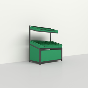 Kệ rau quả siêu thị kệ trưng bày rau và trái cây Kệ rau quả hai lớp màu xanh lá cây - Product Image 3