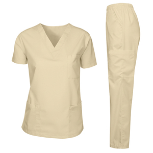 Conjunto de Uniforme Médico Azul Cielo con Cuello en V, Diseño Profesional, Tela Cómoda y Resistente a las Arrugas para Uso Diario - Product Image 3