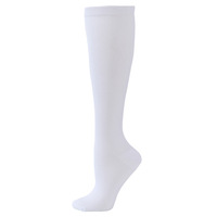 Chaussettes de compression sportives en polyester tricoté, couleur unie, pour le cyclisme et la course à pied, chaussettes longues à tube large avec élastique