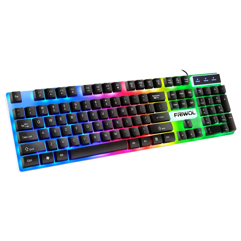 USB Wired Gaming Glow Keyboard 104 Keys Mechanical Suspended LED Backlit Rainbow Gaming Keyboards for PC Computer Laptop