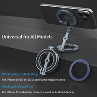 Support de téléphone de voiture magnétique amélioré à 360 ° Support de téléphone portable pliable réglable en hauteur en aluminium pour MagSafe