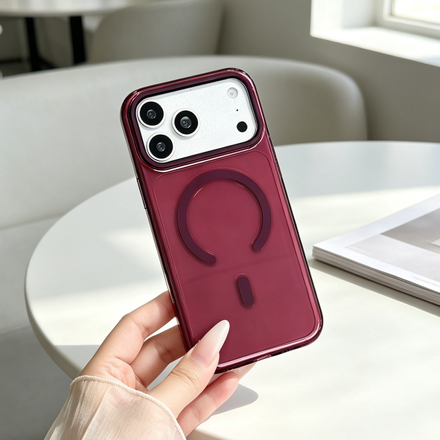 JOYPORODO B326 Phone Case Cover for iPhone 18 17 16 15 14 13 Pro Max Magnetic Wireless Charging Pc Clear Transparent Large Hole