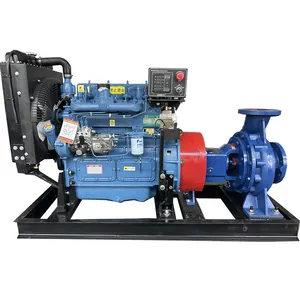 Movable Portable 40hp diesel engine water pump set with tralier Self-Priming pump 240m3/h Centrifugal Pump