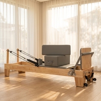 Machine de Pilates Reformer en Bois de Chêne, Portable et Réglable, pour Studio, Prix de Gros