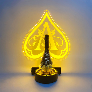 Ace Of Spades Wine Holder With <b>Led</b> <b>Light</b> For Party <b>Bar</b> Ktv Champagne Display Stand Modern Design 5510 - Product Image 1