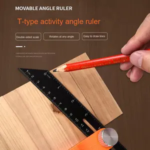 Cuadrado <span class=keywords><strong>de</strong></span> bisel en <span class=keywords><strong>T</strong></span> deslizante con <span class=keywords><strong>regla</strong></span> <span class=keywords><strong>de</strong></span> <span class=keywords><strong>aluminio</strong></span> y mango <span class=keywords><strong>de</strong></span> ABS pulgadas/marcas métricas dos viales - Product Image 2