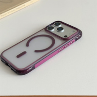 Coque de téléphone magnétique anti-chute Airbag pour iPhone 18 Pro Max, compatible iPhone 17 16 15 Pro, transparente mate avec bouton de caméra