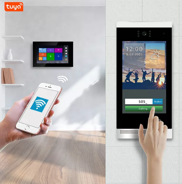 Android 8 Inch TUYA Intercom Smart Video Door Phone TCP/IP Apartment Video Intercom System