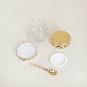 Bán Buôn Sang Trọng 30G 50G 80G 100G Vàng Mỹ Phẩm Lọ Thủy Tinh Bạc Skincare Mặt Kem Jar Container Với Vàng Cơ Sở Và Muỗng - Product Image 4