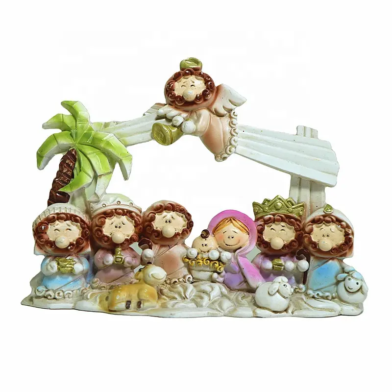 Hars Standbeeld Ambachten Stripfiguur Standbeeld Gift Decoratie 11 Delige Set Christus Geboorte Van Jezus Ornament Tafelblad Scènes