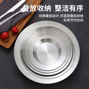 Stainless Steel Round Plate Gold Finish Shallow Dish For Hotel Meals And Household Use - Product Image 5