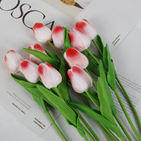 Décorations de mariage Décoration d'intérieur romantique Pu Real Touch Faux Flores Artificiales Fleurs Tulipes Bouquets Bundle Flore