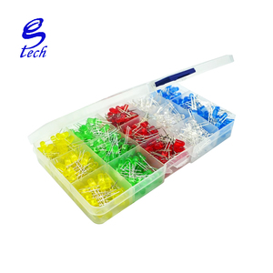 Caja de kit de diodo emisor de luz LED de alta calidad 5mm/3mm rojo, amarillo, verde, blanco, azul-10/100 cada color - Product Image 5