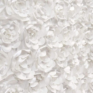 Falda de mesa de tul blanco romántico rosas tridimensionales diseño de sauce rizado desechable para Hotel hogar boda fiesta cumpleaños - Product Image 3