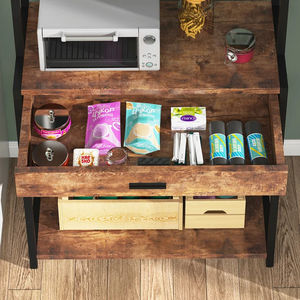 Armoire de rangement Vintage de cuisine bon marché, 5 couches de rangement en bois, Rack de boulangerie, Rack de <span class=keywords><strong>micro</strong></span>-ondes, étagère de cuisine - Product Image 5