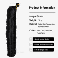 150g Cheveux synthétiques à tresser French Curls, Ondulations souples, Boucles spirales, Pré-étirés, pour tresses bouclées, Vente en gros