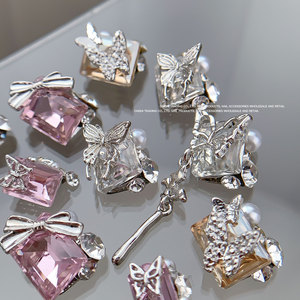 Nuevo Juego de Lujo de 10 Piezas de Joyería para Uñas 3D con Diamantes de Imitación, Circonitas, Mariposas y Perlas para Salones de Belleza - Product Image 4