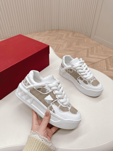 Black and <b>White</b> Color Block <b>Lace</b> Up Sneakers Casual Platform Shoes for Daily Wear - Product Image 3