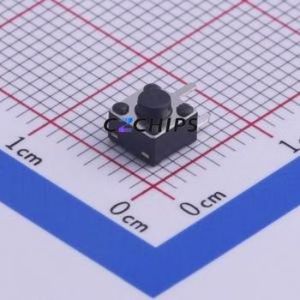 TS-1009B-03826 Tactile Switch Through hole,4.5x4.5mm Switch Single Pole Single Throw Round Button Right Angle Insert 4.5mm - Product Image 1