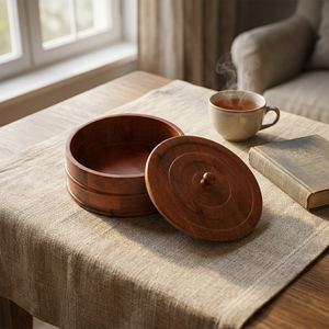 Premium Handcrafted Wooden <b>Vintage</b> Chapati <b>Box</b> Hot Pot Casserole For Roti Serving Tableware Kitchenware Restaurant Wedding Party - Product Image 1