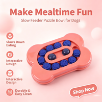 Jouet distributeur de friandises interactif pour chien, type labyrinthe, anti-étouffement, bol à alimentation lente, anti-ennui, en plastique écologique