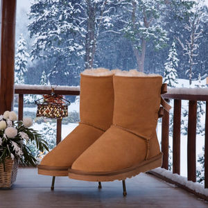 Bottes d'hiver thermiques de luxe pour femmes, avec nœud, semelle extérieure en PVC, semelle intérieure en PU, amortissantes, pour filles et femmes, vente en gros - Product Image 2