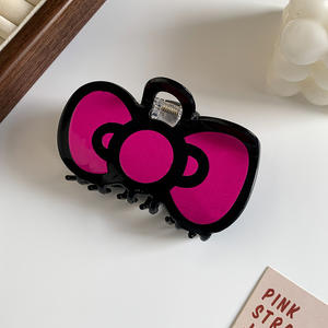 Nouvelle Pince à Cheveux Polyvalente en Acrylique Rouge avec Grand Nœud Papillon Style Dessin Animé - Product Image 2