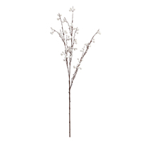 Kerstdecoratie van natuurlijk en kunstmatig wit plastic schuim, bessen en fruit, inclusief steel, groothandel leverancier