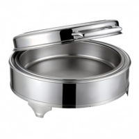Elektrischer 6L Rechteckiger Chafing Dish, Glasabdeckung Buffet-Wärmebehälter mit Manueller Temperaturregelung 85-100°C, Catering-Zubehör