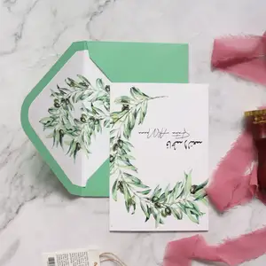 DIY Craft Colorful Printing Paper Invitation Save The Date Thank You Card Mated Envelope Luxury Wedding Invitation Cards