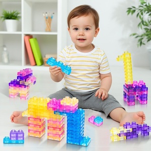 Sensory Soft Eco-friendly Silicone PVC DIY Toy <b>Building</b> <b>Block</b> <b>Set</b> for Babies-40-Piece Stacking Fun Animals Nature 5 7 Years - Product Image 2