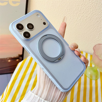 Coque de téléphone PC translucide mate en promotion pour iPhone 13 14 15 16 17 18 Pro Max avec support anneau métallique 360 et recharge magnétique