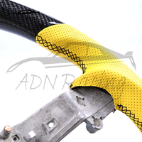 Volant de course personnalisé en fibre de carbone noire véritable à 3 branches avec cuir jaune pour KIA Stinger GT 2018-2023