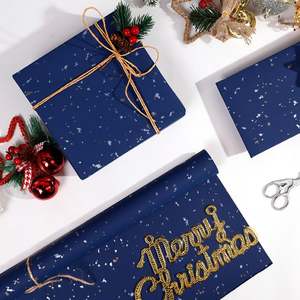 Wholesale 80g Stars Floating with <b>Gold</b> and Silver Kraft <b>Paper</b> <b>Tissue</b> 43*300cm Gift Luxury Custom Packaging Wrapping <b>Paper</b> Roll - Product Image 6