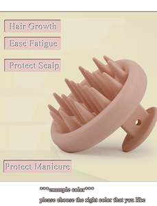 Cepillo Masajeador de Silicona para el Cuero Cabelludo, Cepillo para Masaje con Champú para Cabello Grueso y Fino - Product Image 4