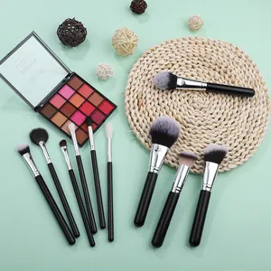 Private Label Black Silver 40pcs Cosmetic Makeup Brushes Set Powder Foundation Eye Shadow Brushes Set Bulk