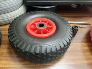 Nouvelles roues pleines en mousse PU 10 pouces 4.10/3.50-4, pneus anti-crevaison, capacité <span class=keywords><strong>de</strong></span> charge 120 kg pour chariot à main, chariot à roulettes, <span class=keywords><strong>brouette</strong></span> - Product Image 5