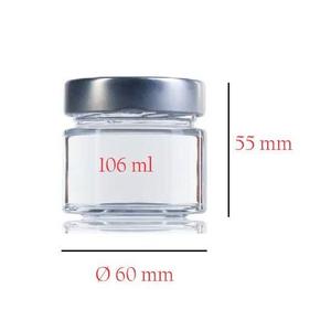 Barattoli di vetro ermetici da 106 ml con coperchio a vite nero alto - Product Image 2