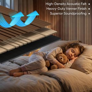 Panneaux muraux 3D insonorisants en bois, panneaux acoustiques absorbants le son, panneaux muraux acoustiques en bois à lattes pour chambre à coucher et salon - Product Image 3