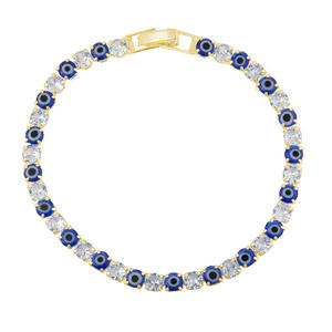 Set Perhiasan Wanita mata biru kalung tangan Fatima Turki ribu mata manik gelang zirkon batu utama Turki - Product Image 5