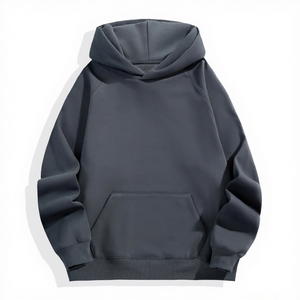Sudadera con Capucha Extra Grande para Hombre, Color Sólido, Felpa de Algodón, Informal, para Otoño, con Bolsillos, Corte Regular, Tejida - Product Image 2