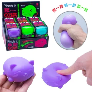 Nuevo lindo gato de tofu de dibujos animados juguete para apretar para niños elástico sensorial alivio del estrés broma novedad vendedor ambulante juguete - Product Image 3