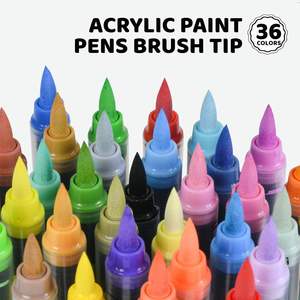 ปากกามาร์กเกอร์สีอะคริลิค36สีปากกาทำเครื่องหมายสีอะคริลิคแบบไม่ปั๊มสำหรับทาสีหินไม้ - Product Image 3