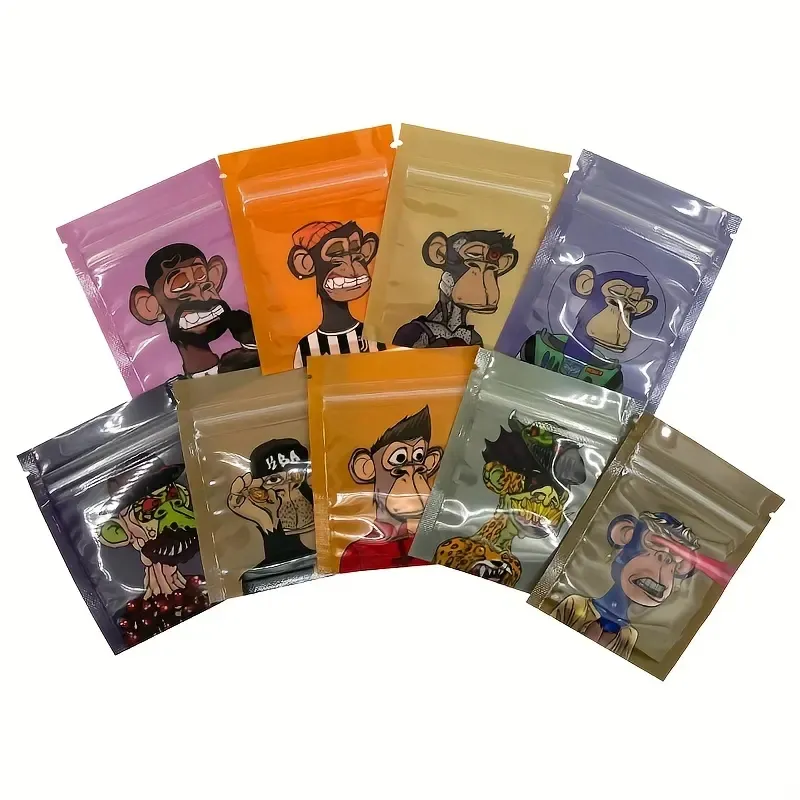Custom Printed Mylar Bags 1g 3.5g Zipper Bag Smell Proof Zip Lock Pouch Clear Transparent Snack Pouches Sour Packaging